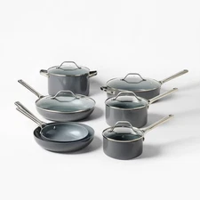 Figmint 12PC Aluminum Cookware Set 450 Degree F Dark Gray Nonstick Ceramic