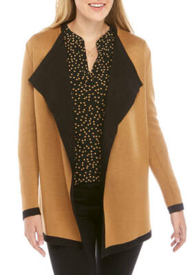 MSRP $119 Anne Klein Double Knit Drapey Cardigan Size XXS | eBay