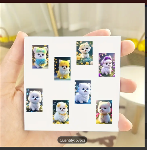63pcs Adorable Puppy Vinyl Stickers - Vibrant Graffiti Designs for Customizing - Picture 6 of 19