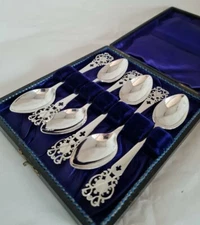 Antique sterling silver novelty Golfing  spoons. Sheffield 1939. By Viner's Ltd 