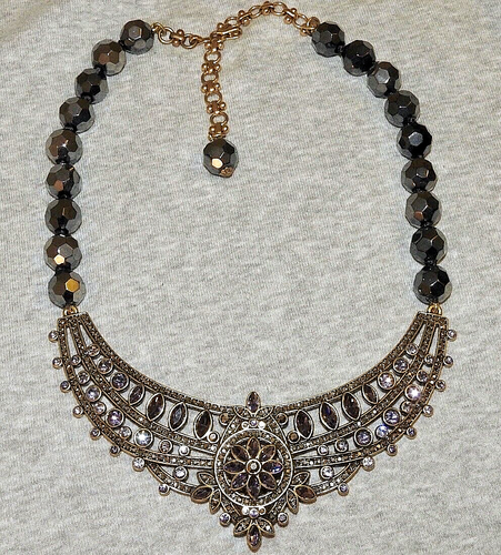 Heidi Daus Necklace Open Work Pendant Necklace with Purple Blue Black Signed - Picture 3 of 5