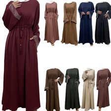 Muslim Kaftan Abaya Islamic Women Long Dress Modest Islamic Robe Ramadan Gown