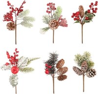 Jangostor KüNstliche Weihnachten Kiefer Zweige Set Von 6 StüCk