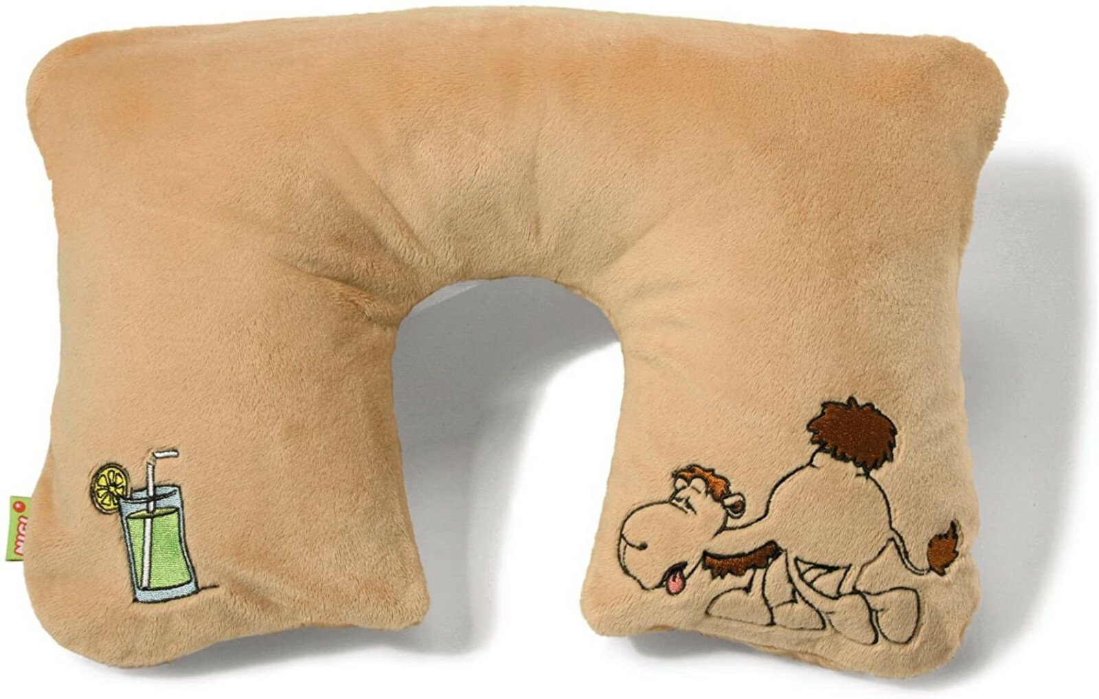 Nici 52055-700 - Nackenkissen Kamel aus Plüsch, beige, aufblasbar, Reise