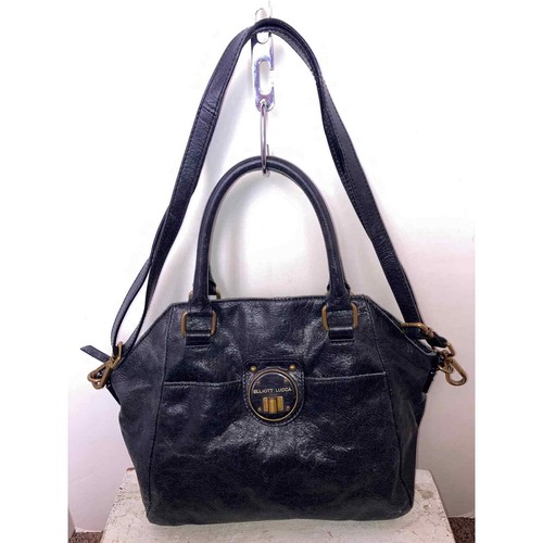 Elliott Lucca Satchel Black Leather Crossbody Purse Hobo - Picture 2 of 10