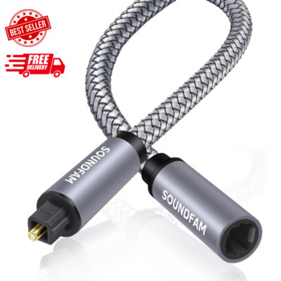 Optical Extension Cable 3Ft/1M, Optical Audio Cable Male to Female Toslink Op...
