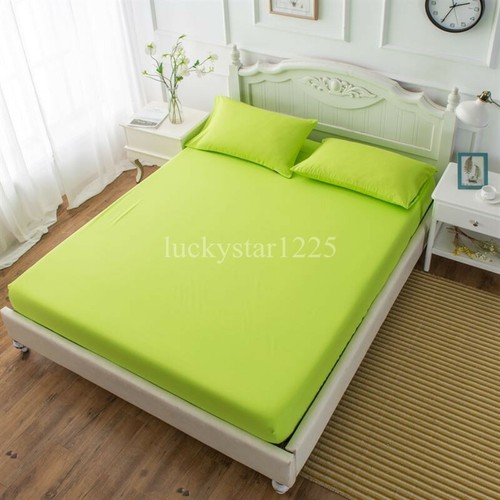 Hotel Collection Fitted Bed Sheet 100%Cotton Blend Single Double King White Gray - Picture 5 of 22