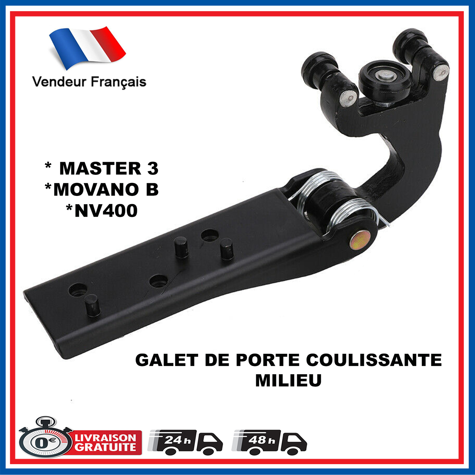 Galet guide de porte latérale droite pour Renault Master 3 aux normes de haute résistance