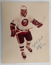 Butch Goring Autographed 11X14 Photo New York Islanders 1980's