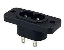 IEC Connector C8 Female, 250V/2A with 2 Hole Frame Mount
