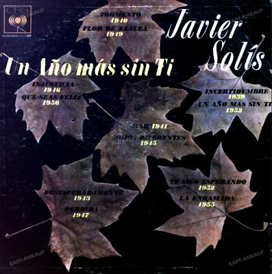 Javier Solís - Un Año Mas Sin Ti Colombia LP (F/G) CBS DCA-629 ´