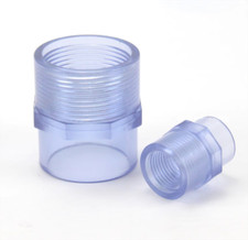 PVC Water Pipe Fitting Female Thread x Socket 20mm-63mm Transparent Adapter