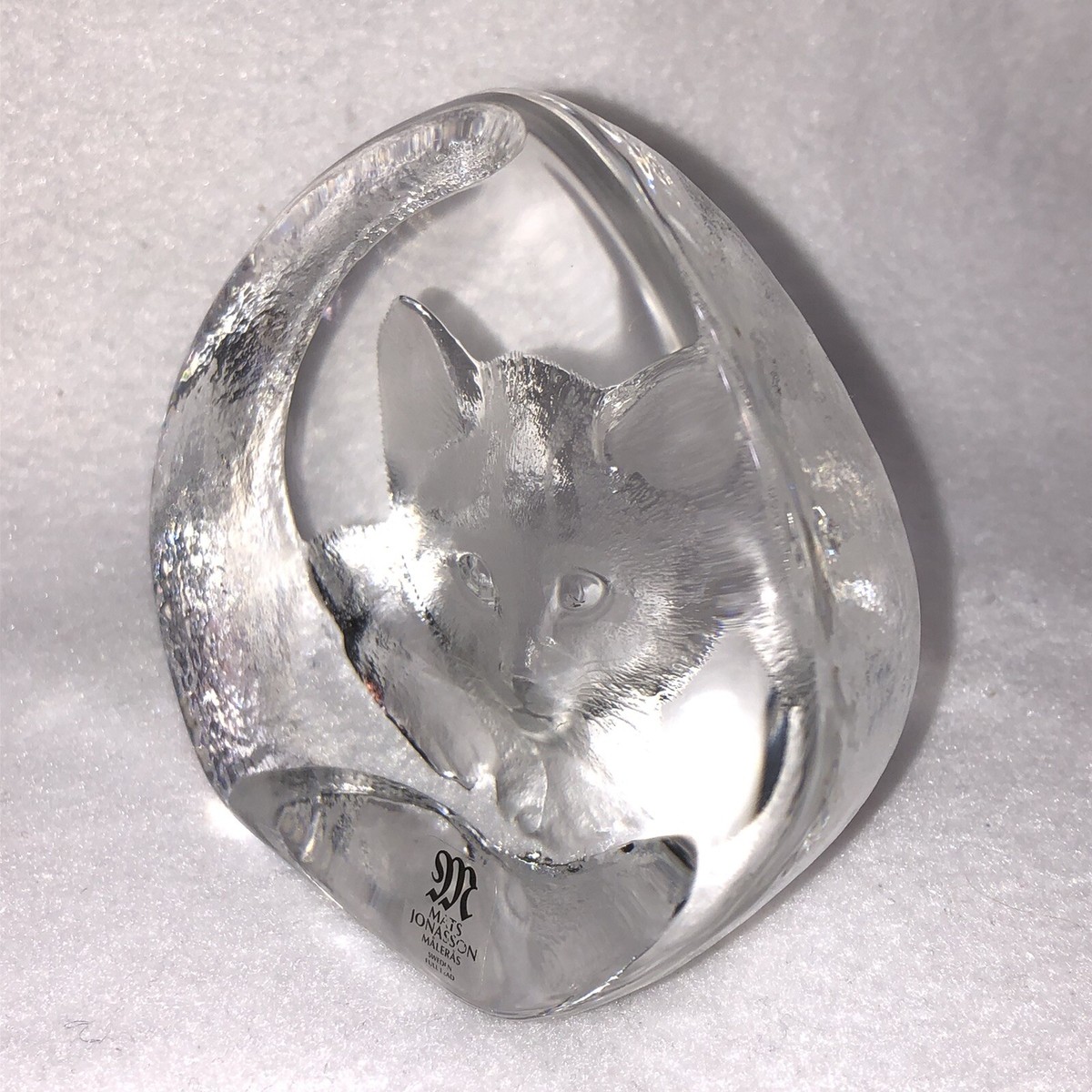 Mats Jonasson Signed Numbered Kitten Cat Full Lead Crystal