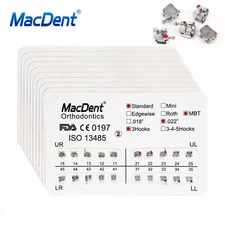 10 Packs MacDent Dental Orthodontic Brackets Braces Standard MBT .022 Hooks 3