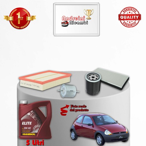 Kit Tagliando ANDREINI Per Ford Ka II 1.2 51KW (2008-), 3 Filtri (aria, Olio, Abitacolo) + 3L Olio 5W30 Top Performance, Qualità Garantita