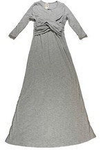 AMADI Knit Dress Sz XS Gray Shift Stretch Made USA