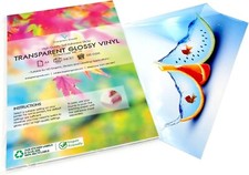 EVG 5 Inkjet Printable A4 Clear Gloss Vinyl Self Adhesive Sticker Sheet