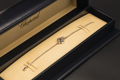 Chopard 18ct White Gold Happy Diamonds Good Luck Charm Bracelet 0.05ct  7.8g