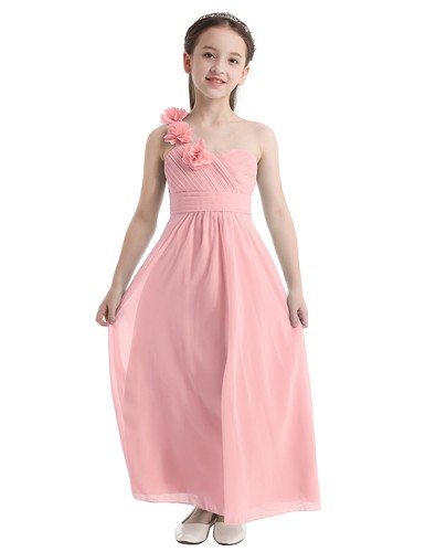 UK Girls Maxi Dress Wedding Party Bridesmaid Dress One Shoulder Formal Ball Gown - Picture 15 of 88