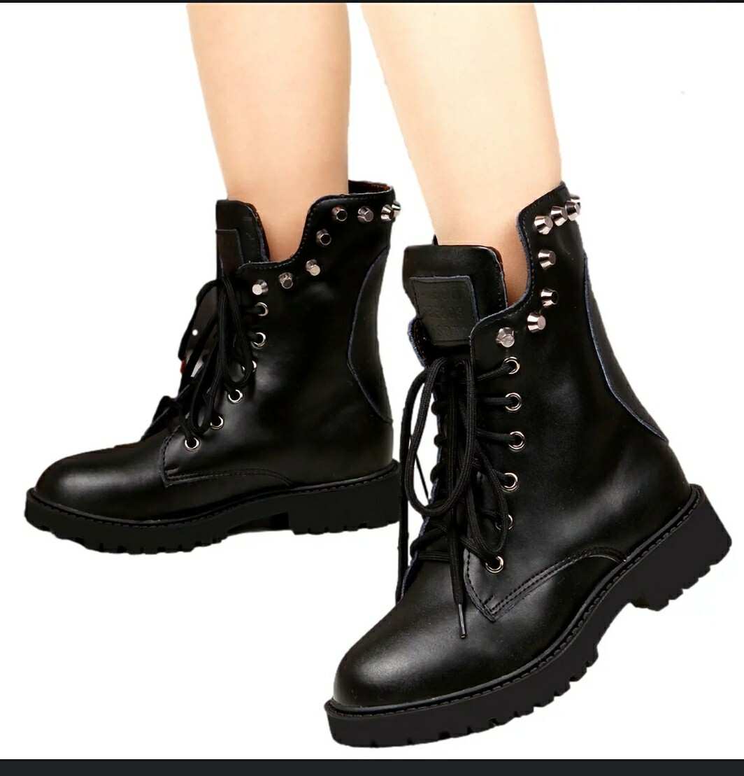 NEW Taizile Women Sz TZL208 Sport black leather studded moto