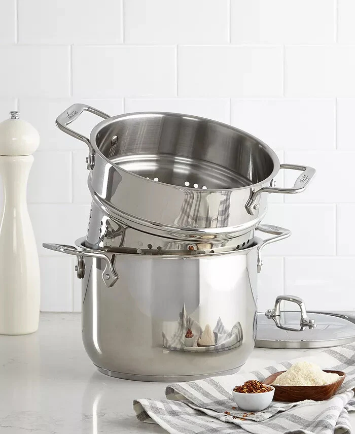 All Clad Stainless Steel 6 Quart Pasta Pot