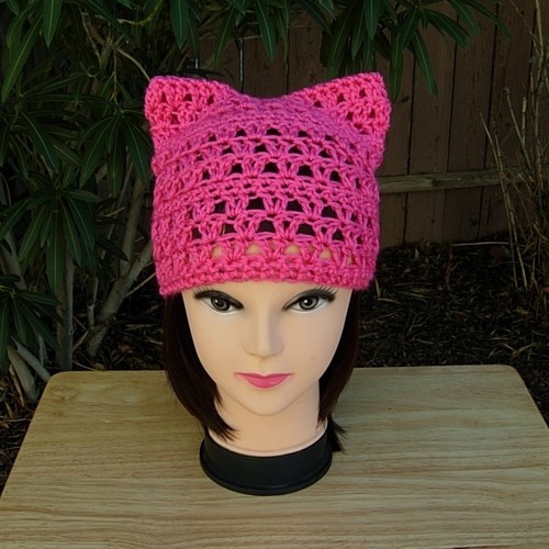 Women's Hot Pink Summer Pussy Cat Hat 