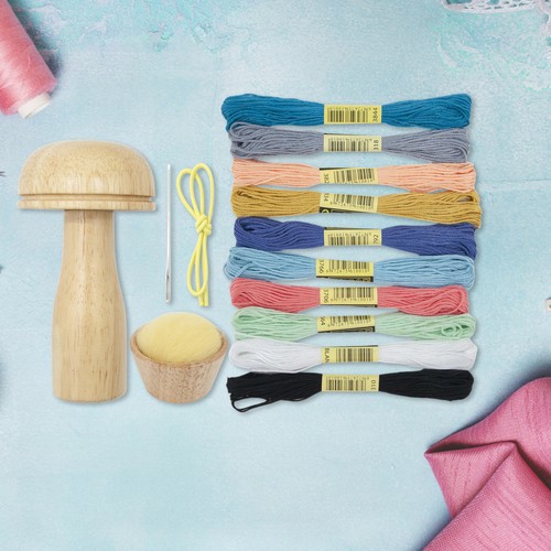 DIY Wooden Darning Mushroom Patchwork Tool Mending Pants Clothes Socks Weaving - Picture 2 of 14