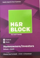 H&R Block 2018 Deluxe + State Tax Software - Mac|Win 2018