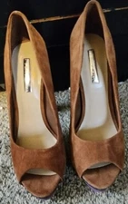 H By Halston Brown And Purple Suede Stilletos Size 8.5B