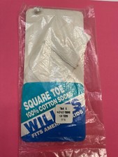 New Vintage 1 pair of Willits square toe 100 White cotton baby socks size 4.5