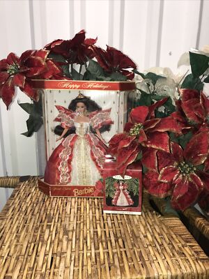 Rare Special Edition 1997 10th Anniversary Holiday Barbie AND Hallmark Ornament