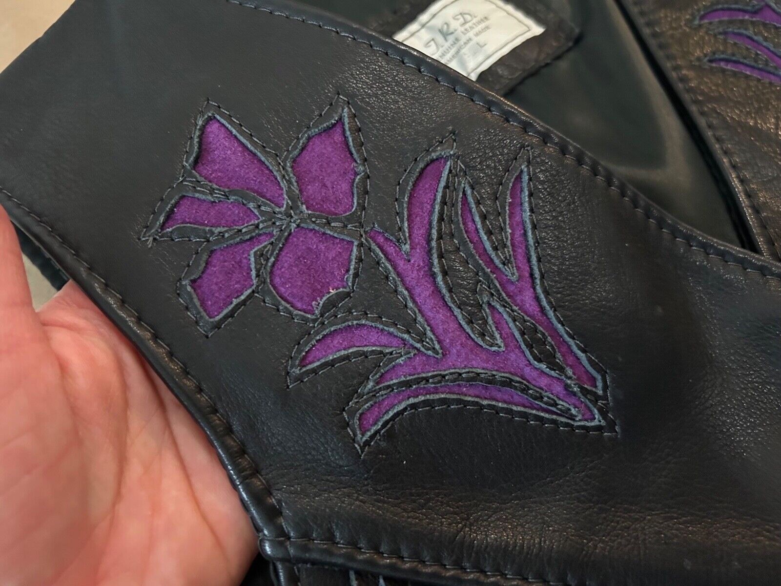 Vintage JRD Genuine USA Leather Cowgirl Lined Ves… - image 4