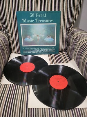50 Great Music Treasures 2x vinyl- All Disc  AD-2- 1962 - various classical-EXC