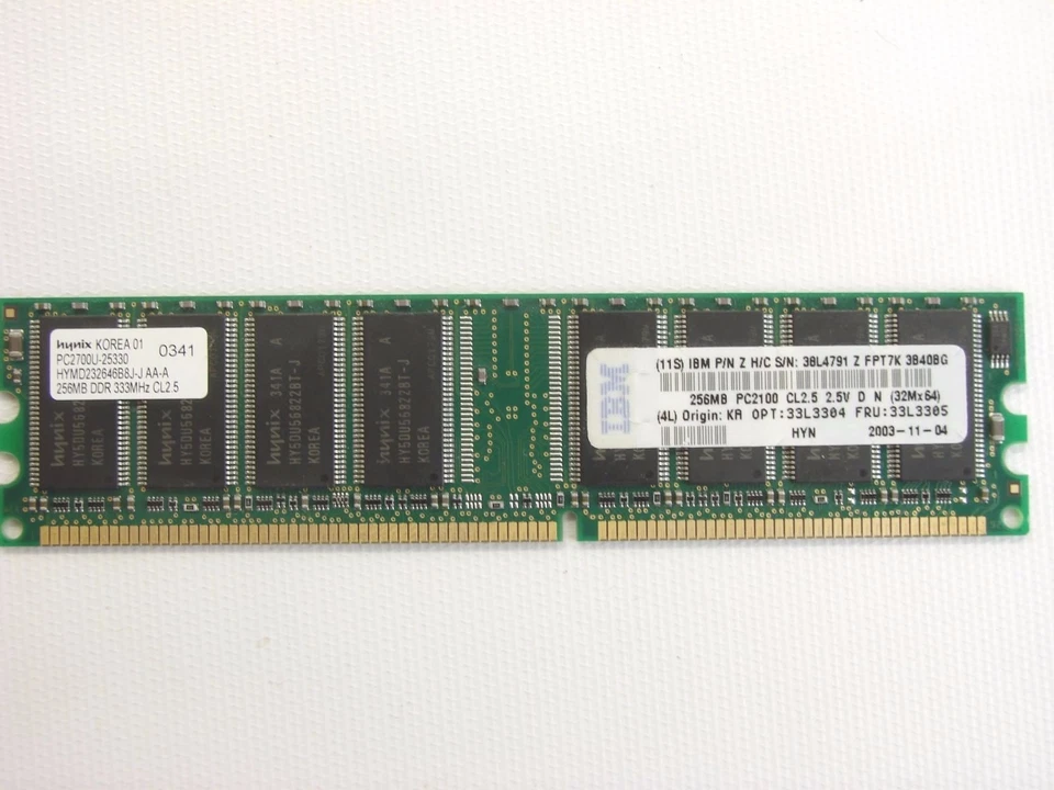 IBM Hynix 256MB PC2700U-25330 DDR 333MHz RAM (t51) Foto 4 de 4