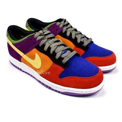 NWT Nike Dunk Low SP Viotech Rainbow Suede Sneakers Men's 9.5 2019