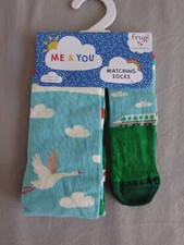 Frugi Socks Me And You  Matching Socks 0-6M And Size 6 /Train 