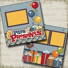 PILES of PRESENTS - 2 Premade Scrapbook Pages - EZ Layout 2196