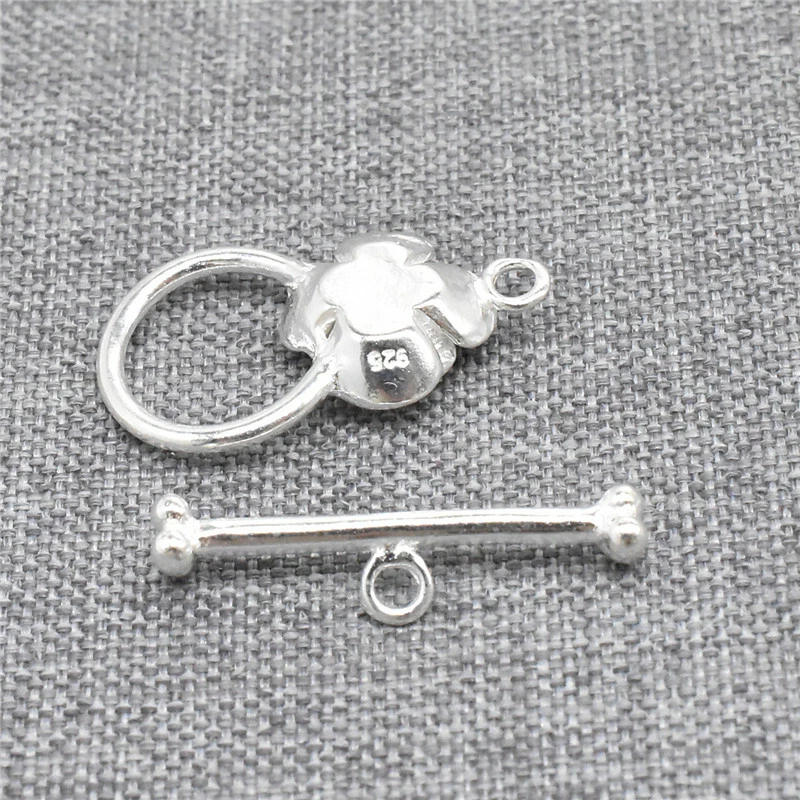 2 sets of Sterling Silver Rose Toggle Clasps Connectors for Necklace Bracelet - Image 4 of 4