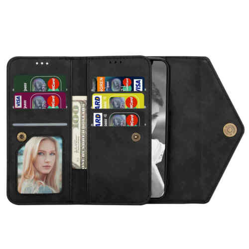 For iPhone 11 12 Pro Max XR 6S 7 8 SE Wallet Card Holder Flip Leather Case Cover - Picture 15 of 43
