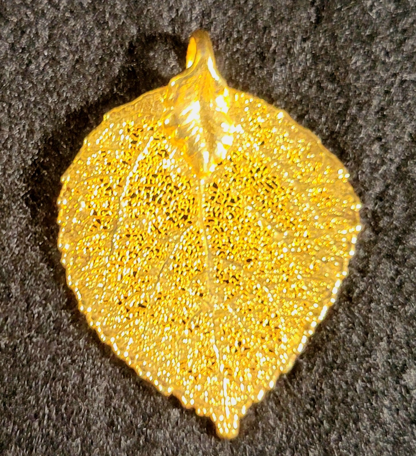 Vintage~Gold Dipped Leaf Pendant - image 1