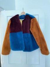 Nasty Gal Faux Fur Coat In Colourblock 