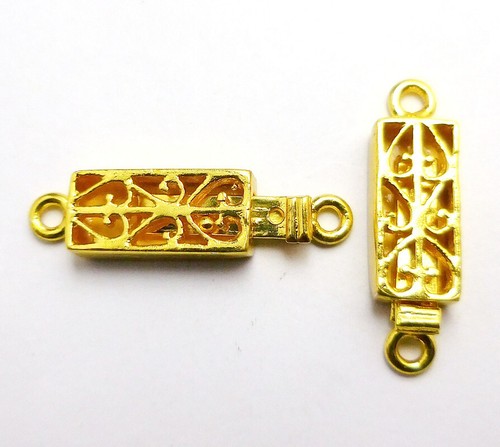 Fermoirs De Boîte Bali – Cuivre Massif Plaqué Or, Lot De 5, 31x18x8mm