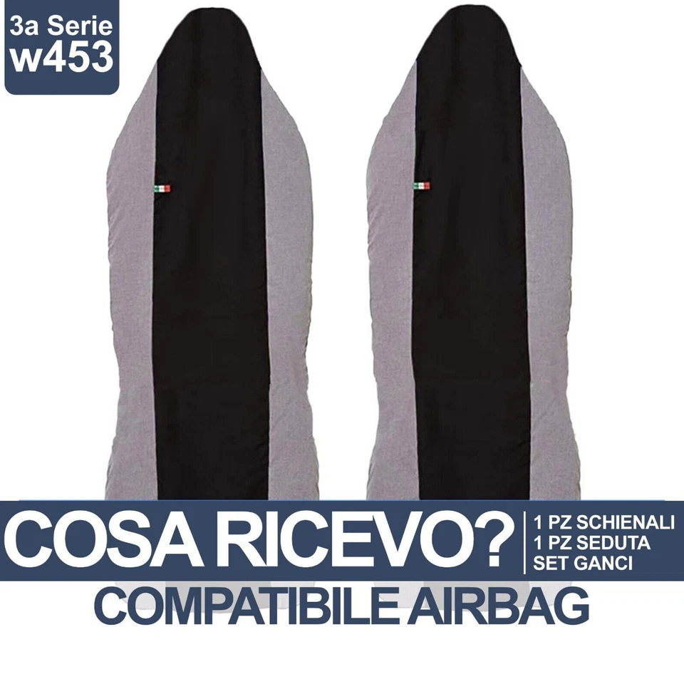 COPRISEDILI AUTO COMPATIBILI CON SMART W450 W451 W453 MADE IN ITALY VARI COLORI - Immagine 4 di 4