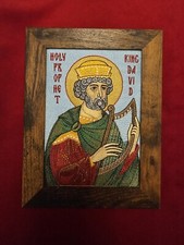 Santo Profeta Re Davide 5x7 icona cristiana ortodossa bizantina