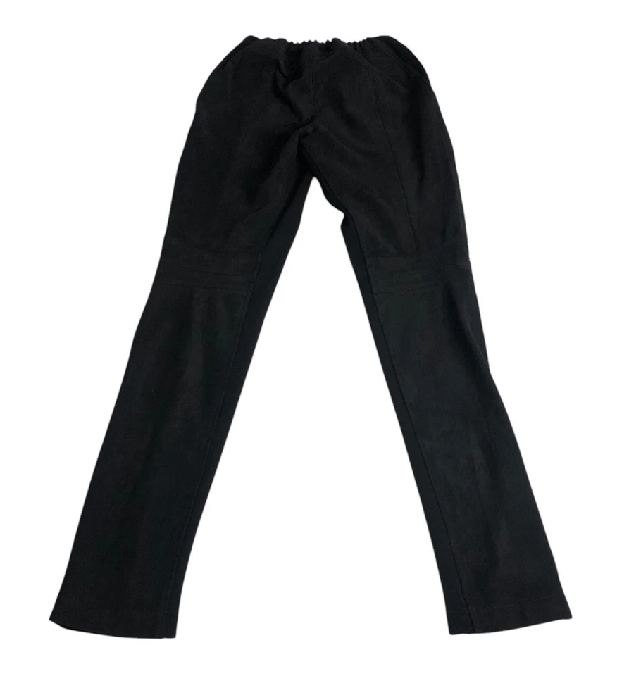 Pantalones BCBGMAXAZRIA Mujer M Negro Cooper Imitación Gamuza Legging Elastizados Moto Chic Foto 2 de 4