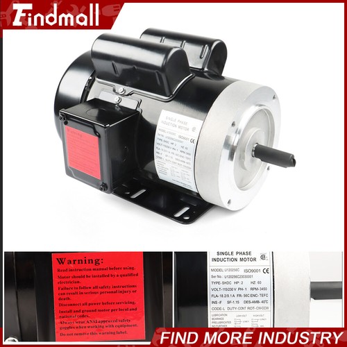 2HP 1 Phase General Electric Motor 3450 RPM 56C Frame 115V/230V 60HZ 5/8"Shaft - Picture 5 of 24