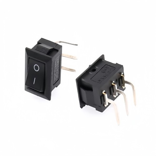 10 x Black Rocker Switches 10x15mm ON/OFF 3 Pin L Type SPST Panel Mini Switches - Picture 2 of 3