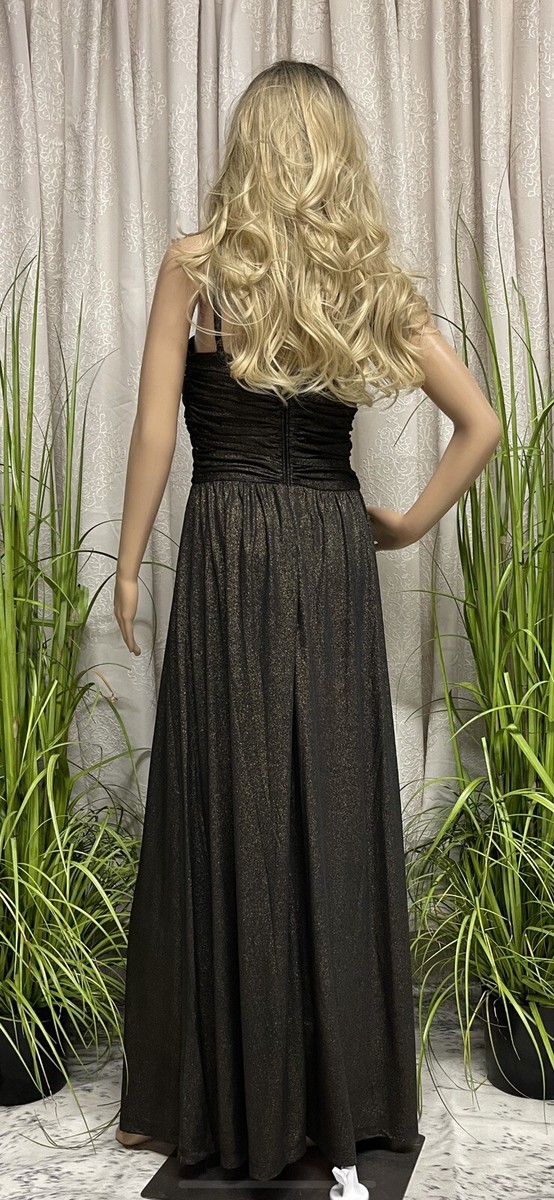 VENUS WOMENS LONG GOWN BLK DRESS WITH GOLD / SILVER FLAKES SZ 4 NEW WITHOUT  TAGS | eBay