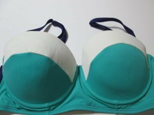 Boden Women Size 34B Bikini Top Teal Underwired Lined Adjustable Straps Swimwear