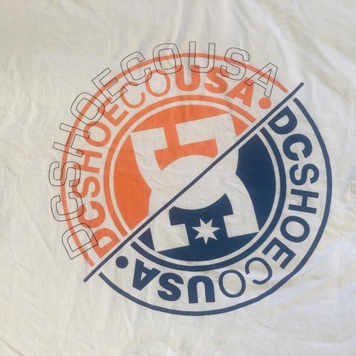DC Shoes Mens T Shirt Size XL White Circle Logo Front & Back Print Skate Wear - Imagen 4 de 7